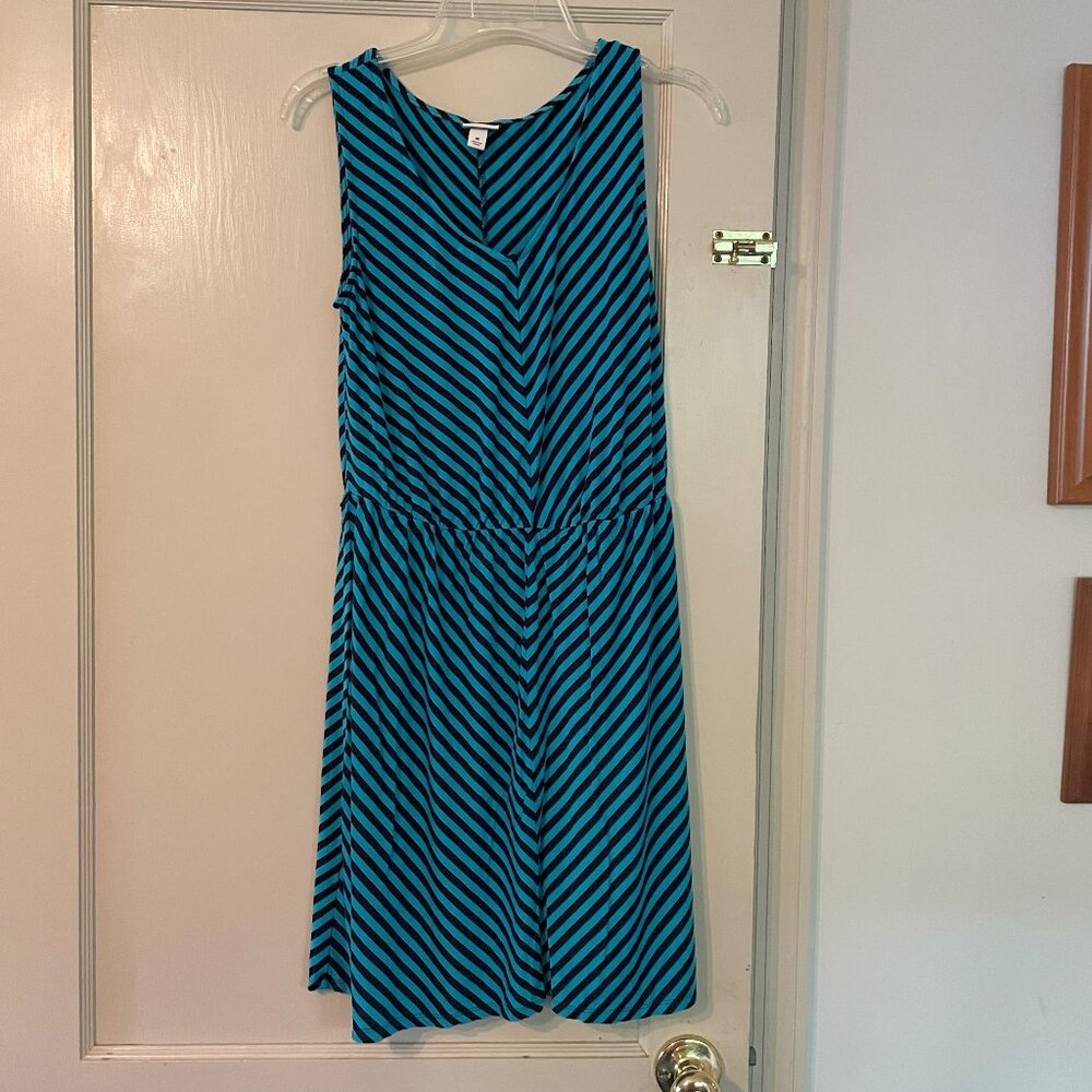 Blue & Black Striped Sundress